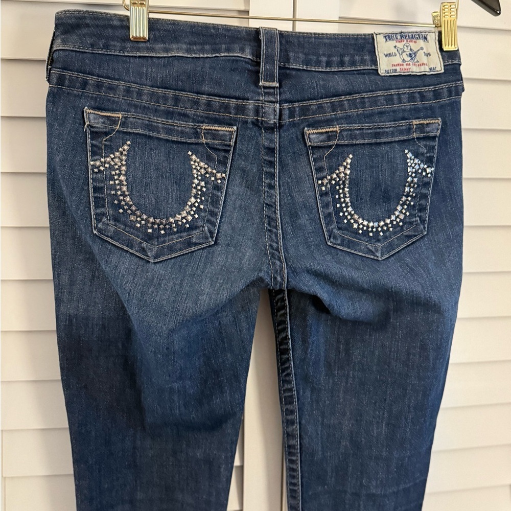 True Religion Women's Studded Blue Skinny Jeans Size 29 - Picture 8 of 13